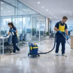 Cleaning in a modern office